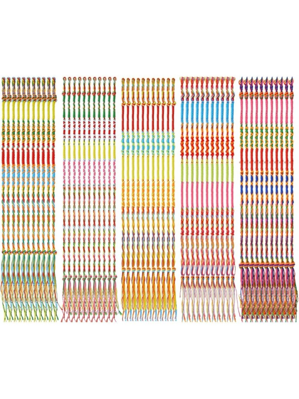 200 Pcs Colorful Friendship Bracelets Set, Beaded & Braided Patterns, DIY Gift
